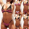Chama Impressão Bikini Swimwear Mulheres Swimsuit Push Up Natação Terno 2021 Sexy Biquini Micro Brasileiro Femme Biquinis Set Beachwear Mulheres
