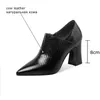 ALLBITEFO Толстые каблуки Натуральная кожа вечеринка женская обувь Высокие каблуки офисные женские туфли женщин высокие каблуки обувь женщин каблуки 210611