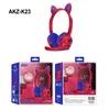 Akz-K23 Cat Ears Bluetooth Headset Fun Gaming Headphones med MIC MP3 Stereo Musik Buller Trådlös reduktion hörlurar