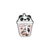 New Cartoon Bubble Tea Cup Shaped Brooches Set 6pcs Cute Animal Head Enamel Paint Badges Alloy Lapel Pin Denim Shirt Fashion Jewel8670789
