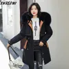 Женские вниз Parkas Swredmi Snow Wear Ware Women Women Slim Fashion Fur Long Jackets 2022 Одежда с гусеницей верхняя улица High Street Coats Kare22