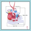 Juldekorationer Festliga partiförsörjning Hem Garden 500PCS 2021 Dekoration Karantän Ornaments harts Santa Claus med mask dekorera