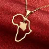 Kedjor rostfritt stål guldfärg unisex trendig afrika kenya karta hängen halsband afrikanska etniska smycken gåvor