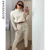 BOOFEENAA Sporty Two Piece Set Long Sleeve Top and Pants Sweat Suits Women Matching Sets Casual Tracksuit Lounge Wear C69-EZ66 Y0625