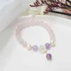 2021 New Shell Flower Natural FRH Water AWater Pearls Pink Quarzo Ametista Beach Braccialetti Beach Bracciali per le donne Belle Gioielli YBR337