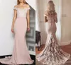 2021 Schulterfrei Slim Mermaid Brautjungfernkleider Spitze Appliques Plus Size Formale Hauptzeigeläuschkämpfe Kämpfe Benutzerdefinierte Online Vestidos de Brautjungfern