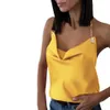 Mode Mais Dekor Kette Halfter Ärmellose Rückenfreie Tops für Streetwear Sexy Frauen Sommer Einfarbig Camis Top V-ausschnitt Schlank TOP XS