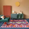 Bohemian Teppich Anti-Rutsch-Teppich Boho gewebte Baumwolle Leinen Nachttisch geometrische Bodenmatte Wohnzimmer Schlafzimmer Home Decor 210626