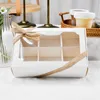 StoBag 10pcs White With Window Cake Paper Box Birthday Party DIY Handmade Gift Cookies Chocolate Child Favor Shell Macaron Box 210602