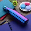 500ml 17oz Stainless Steel Vacuum Insulated Water Bottle Double Walled Cola Shape Thermos eusable Metal Travel Bottles - Leak-Proof Sports Flask Rainbow Color