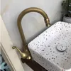 1pcs Designed Deck Mounted Antique Brass Kitchen Faucet With Cold And Hoted Water supply Other Faucets Showers Accsories XHH21-386