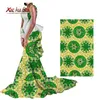 XIAOHUAGUA Cire Tissu Africain Vert Polyester Ankara Traditionnel Batik Haute Qualité Couture Robes de Fête Pour Femmes FP6420 210702