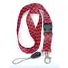 "Rouge/noir damier/plaid" lanière porte-clés collier téléphone portable porte-Badge clés ID cou sangles 12 pcs/lot porte-clés