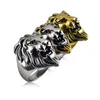 Punk Style Gold Color Lion Head Finger Rings for Women Ladies 2021 Jewelry Fashion 316l Stainless Steel Wedding Band Anillos