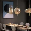 Nordic full koppar lampa lyx post-modern kristall ljuskrona modell rum matsal sovrum säng bar kreativ pendant belysning