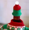 Kerstmis decoraties gebreide trui hoed wijn fles cover set sneeuwman rodel rendier xmas boom vakantie evenement gift wrap decor