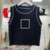 T-shirt damski Top bez rękawów Bawełniany seksowny haftowany napis Camisole Krótki rękaw Obcisły pępek