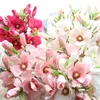 Flores decorativas grinaldas Magnolia orquídeas buquês artificiais Floral DIY Party Home Home Garden Decorating Layout