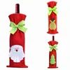 2021 Bolsas De Vinho Natal Capa de Vinho Enfeites de Natal Novo Xmas Santa Claus Garrafa de Vinho Saco de Capa de Natal Decoração De Mesa De Jantar De Natal