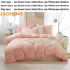 Pościel Zestawy Biały Różowy Zestaw Z Myted Dekoracja Ball Microfiber Tkaniny 3-P = Piece Duvet Cover Poszewka Wygodne