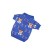 Kreskówka Niedźwiedź Pet Swetry Moda Blue Dzianiny Dog Odzież Outdoor Ciepły sweter dla szczeniaka Teddy Schnauzer