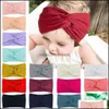 Gioielli per capelli Jewelryborn Baby Cross Knot Fasce per capelli Fiocchi a costine solidi Nylon Turban Head Wraps Bambini Kids Girls Party Headwear Drop Deliver