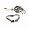 NXY Cockrings Porous Ventilation Stop Masturbation Lockable Cock Cage Lock Anello del pene Dispositivo di castità in acciaio inossidabile Bdsm Sex Toys for Men 0214