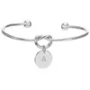 Mode 26 Lettre Alliage Noeud Coeur Nom Bracelet Fille Pendentif Rond Chaîne Lien Bracelets pour Femmes Petite Amie Meilleurs Cadeaux Bijoux Q0719