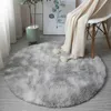 Arc-en-ciel coloré doux moelleux tapis fille ronde tapis poilu pour chambre décoration tapis shaggy chevet tapis princesse Style 210917