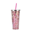 Newglitter vatten kopp stor kapacitet 24oz rak plast mode tumbler med halm sommarfest vuxen koppar sjöfart ccd8008