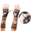 Elleboog knie pads vrouwen dame gebreide lange handschoenen arm warm vingerloos ademend voor winter outdoor xD88