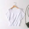 Summer College Wind Ice Silk Knitted Vest Top Batwing Thin Bottoming Sling Streetwear Womens Clothing White Shirt 13530 210528