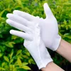 使い捨て手袋12ペア乾燥した手のための白い綿の作品