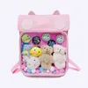 Женщины Cute Bag Bag Wih Cat Bagger Backpacks Paws School рюкзак для подростка Девушки Прозрачный рюкзак Clear Itabag H204 210922