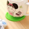 Mats Pads Creative Different colors Round Soft rubber Cup mat Lovely Button shape Silicone Coasters household Tableware Placemat RH02102