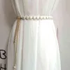 Cinture a catena di perle lavorate a maglia Cinture di metallo dorato per le donne Catene semplici in stile coreano Cinture a maglia Maglioni di gonna decorativi G220301