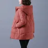 新しい女性冬の長い温かいパーカス女性肥厚コートコットンパッド入りパーカージャケットフード付きアウトウェアプラスサイズ5xl