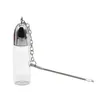 2022 Normale Größe H.57mm Glas Schnupftabak Flasche Dispenser Bullet Rocket Snorter Snuff Snorter Sniffs Pill Box Flasche mit Metallabrapper