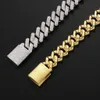 Collier Hip Hop Collier Cuban Link Chain 1618202224inch Cumbic Zirconia Stone Designer Colliers Mens 789inch Bracelets 14K Gold1729196889143