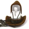 Jewelry Pouches, Bags Creative Cowboy Hat Shape Rings Box Jewellery Display Storage Case C7AF