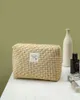 Korean Quilted Cosmetic Bag For Women Makeup Storage Large Toiletry s Pure Color Female Beauty Case Cotton Pouch 211218