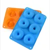Siliconen Donut Pan 6-holte Donuts Mold Non-Stick Cake Biscuit Bagels Mold Lade Pastry Bakken Tools LLB11042