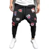 Calças masculinas Mens Hip Hop Estilo Branco Pés Pequenos Esportes Distintivo De Moda Ponto De Administração Ponto De Mancha Pantalones Casuais Hombre