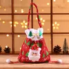 크리스마스 드로 스트링 기념품 가방 산타 클로스 캔디 자루 크리스마스 나무 눈썹 패턴 매달려 장식 자루 가정 보관 가방 BH4879 TYJ