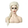 라이트 금발 Fr0z cosplay 가발 70cm 긴 꼰 합성 pelucas 시뮬레이션 인간의 머리 가발 가발 -153 Perruques