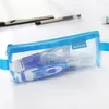Eenvoudige transparante gaas potlood tassen kantoor student potloden gevallen nylon schoolbenodigdheden pen box
