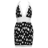 Sexy Bandage Dress Women Fashion Halter Summer Party Backless Ladies Casual es V Neck Clothes 210515