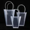 2021 Trapezoidal transparent Geschenktüte Plastiklager Handtasche PVC Blumenbeutel Shop Package Bags Party Feiertag Blumen Handtaschen9087472