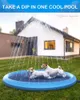 DGGE Splash Sprinkler Pad for Dogs Beauty Tools Dog Bath Pool 39in/59in/67in Thickened Durable Bathing Tub Pet Summer Outdoor Water Toys J01