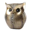 Statues pour décoration hibou doré noir blanc résine salon Sculptures petits ornements Figurines intérieur 2110253312071